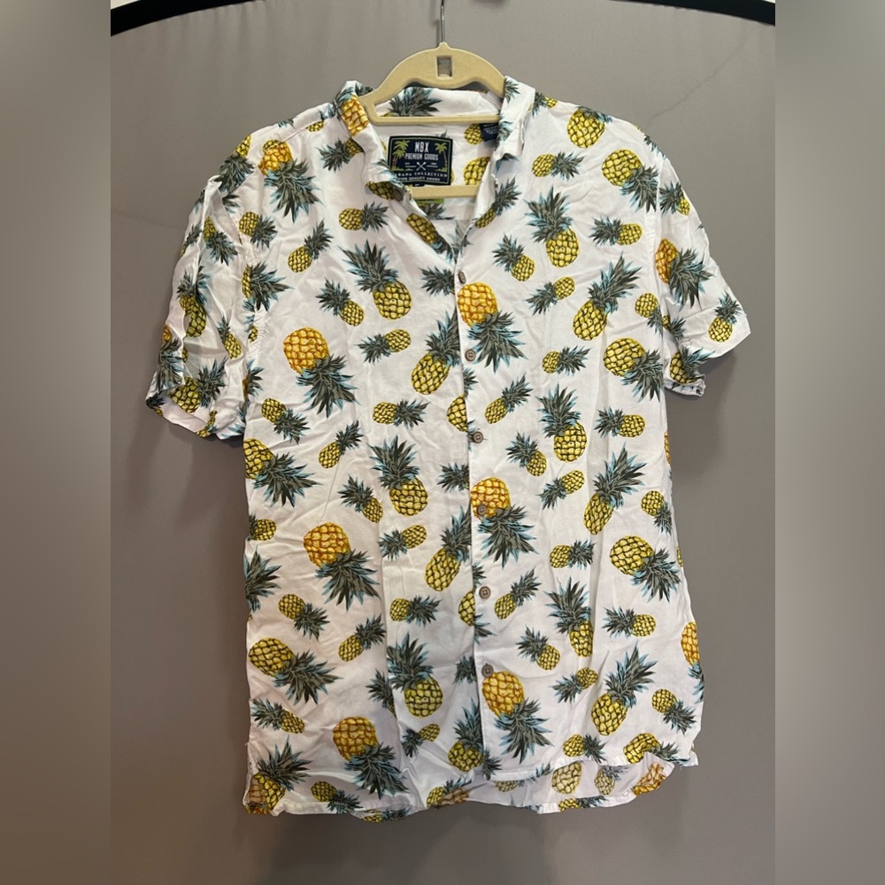 MBX Premium Goods Cabana Colllection Pineapple Button Down